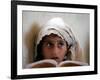 A Small Girl Takes Lessons at the Nangalam High School in Nangalam, Eastern Afghanistan-null-Framed Photographic Print