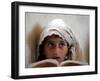 A Small Girl Takes Lessons at the Nangalam High School in Nangalam, Eastern Afghanistan-null-Framed Photographic Print