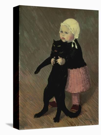 A Small Girl with a Cat, 1889-Théophile Alexandre Steinlen-Stretched Canvas
