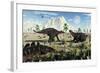 A Small Group of Stegosaurid Miragaia Dinosaurs-null-Framed Art Print