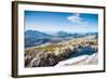 A Small Lake with Snow and View towards Mountains and the Sea in Northern Norway-Lamarinx-Framed Photographic Print