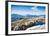 A Small Lake with Snow and View towards Mountains and the Sea in Northern Norway-Lamarinx-Framed Photographic Print