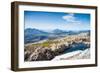 A Small Lake with Snow and View towards Mountains and the Sea in Northern Norway-Lamarinx-Framed Photographic Print