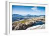 A Small Lake with Snow and View towards Mountains and the Sea in Northern Norway-Lamarinx-Framed Photographic Print