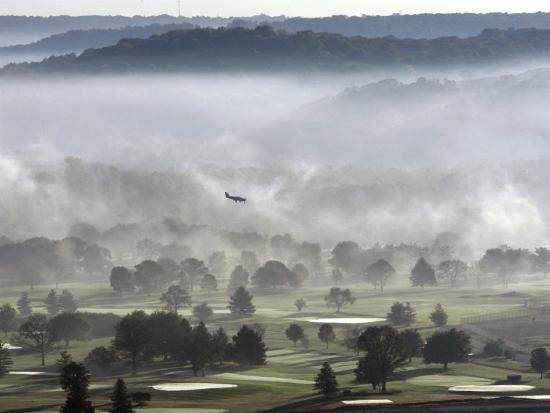 #39 A Small Plane Descends Over Fog Covered Reeves Municipal Golf Course #39 A Small Plane Descends Over Fog Covered Reeves Municipal Golf Course