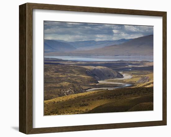 A Small River Runs into a Lake in Torres Del Paine National Park-Alex Saberi-Framed Photographic Print