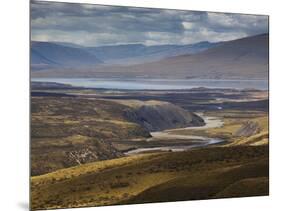 A Small River Runs into a Lake in Torres Del Paine National Park-Alex Saberi-Mounted Photographic Print