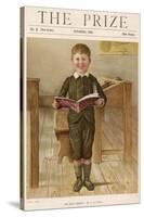 A Small Schoolboy Smiles as He Demonstrates His Reading Skills-null-Stretched Canvas