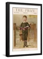 A Small Schoolboy Smiles as He Demonstrates His Reading Skills-null-Framed Art Print