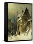 A Small Town in the Rhine-August Schlieker-Framed Stretched Canvas