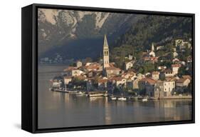 A Small Town on the Fjord Approaching Kotor, Montenegro, Europe-James Emmerson-Framed Stretched Canvas