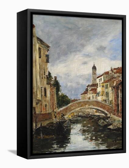 A Small Venetian Canal; Petit Canal a Venise-Eugène Boudin-Framed Stretched Canvas