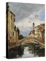 A Small Venetian Canal; Petit Canal a Venise-Eugène Boudin-Stretched Canvas