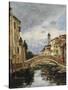 A Small Venetian Canal; Petit Canal a Venise-Eugène Boudin-Stretched Canvas