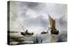 A Small Vessel in Light Airs, and Another Ashore, Ca 1650-1660-Jan Van De Cappelle-Stretched Canvas