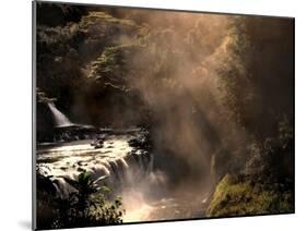 A Small Waterfall in the Jungle with Sun Rays-Jody Miller-Mounted Photographic Print