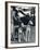 A Smart Young Woman Taking Two Magnificent, Muscular Greyhounds for their Daily Exercise-null-Framed Photographic Print