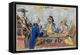 A Smoking Club, Published by Hannah Humphrey in 1793-James Gillray-Framed Stretched Canvas