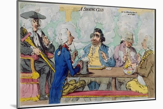 A Smoking Club, Published by Hannah Humphrey in 1793-James Gillray-Mounted Giclee Print