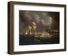 A Smuggling Lugger Chased by a Naval Brig, C.1825 (Oil on Canvas)-Unknown Artist-Framed Giclee Print