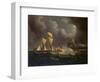 A Smuggling Lugger Chased by a Naval Brig, C.1825 (Oil on Canvas)-Unknown Artist-Framed Giclee Print