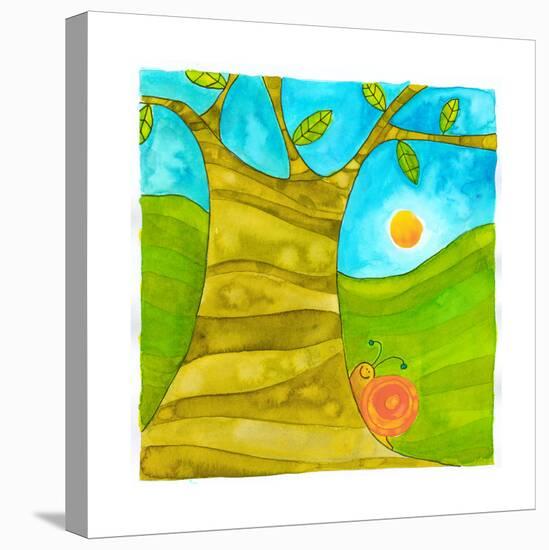 A Snail Crawling Along a Tree-null-Stretched Canvas