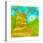A Snail Crawling Along a Tree-null-Stretched Canvas