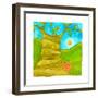 A Snail Crawling Along a Tree-null-Framed Giclee Print