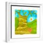 A Snail Crawling Along a Tree-null-Framed Giclee Print