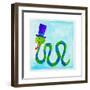 A Snake Wearing a Top Hat-null-Framed Premium Giclee Print