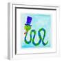 A Snake Wearing a Top Hat-null-Framed Premium Giclee Print