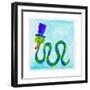 A Snake Wearing a Top Hat-null-Framed Giclee Print