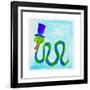 A Snake Wearing a Top Hat-null-Framed Giclee Print