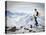A Snowboarder at the Summit of Mount Affawat in Gulmarg, Kashmir, India-Julian Love-Stretched Canvas
