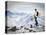 A Snowboarder at the Summit of Mount Affawat in Gulmarg, Kashmir, India-Julian Love-Stretched Canvas