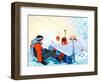 A Snowboarder Sitting On Snow Grief-Aleksey Vl B.-Framed Art Print