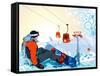 A Snowboarder Sitting On Snow Grief-Aleksey Vl B.-Framed Stretched Canvas