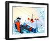 A Snowboarder Sitting On Snow Grief-Aleksey Vl B.-Framed Art Print