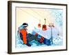 A Snowboarder Sitting On Snow Grief-Aleksey Vl B.-Framed Art Print