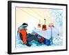 A Snowboarder Sitting On Snow Grief-Aleksey Vl B.-Framed Art Print