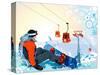 A Snowboarder Sitting On Snow Grief-Aleksey Vl B.-Stretched Canvas