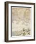 A Snowy Scene in Hyde Park by Japanese Artist, Take Sato-null-Framed Art Print