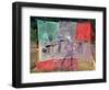 A Soccer Ball Slips Through an Opening of a Makeshift Goal-null-Framed Photographic Print