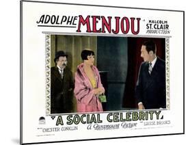 A Social Celebrity, from Left: Chester Conklin, Louise Brooks, Adolphe Menjou, 1926-null-Mounted Art Print