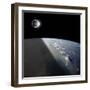 A Solar Eclipses Partially Shades the Earth Below-Stocktrek Images-Framed Photographic Print