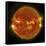 A Solar Flare Erupting on the Left Side of the Sun-null-Framed Stretched Canvas