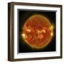 A Solar Flare Erupting on the Left Side of the Sun-null-Framed Art Print