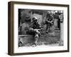 A Soldier Imitates the Posture of a Statue-null-Framed Giclee Print