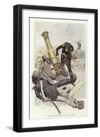 A Soldier Inspects a Cannon Beside the Body of Dead Soldier-Felicien Baron De Myrbach-rheinfeld-Framed Giclee Print