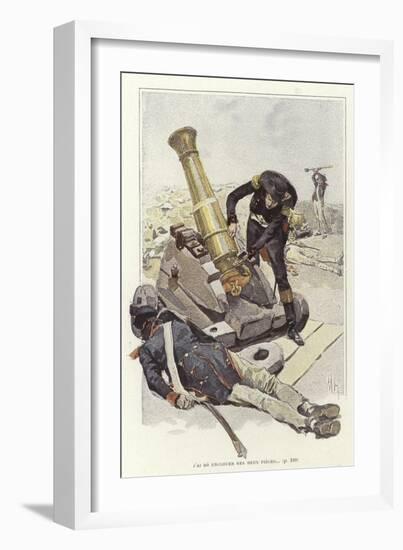 A Soldier Inspects a Cannon Beside the Body of Dead Soldier-Felicien Baron De Myrbach-rheinfeld-Framed Giclee Print